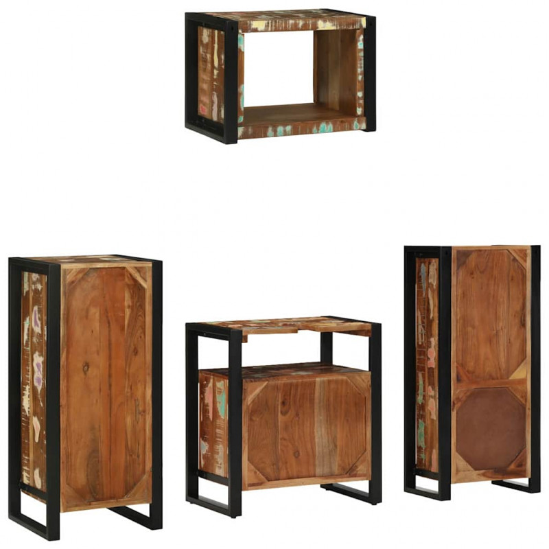 Zestaw mebli łazienkowych 4 pcs Lite Drewno Recyklingowe