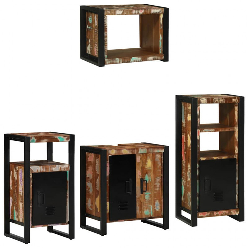 Zestaw mebli łazienkowych 4 pcs Lite Drewno Recyklingowe