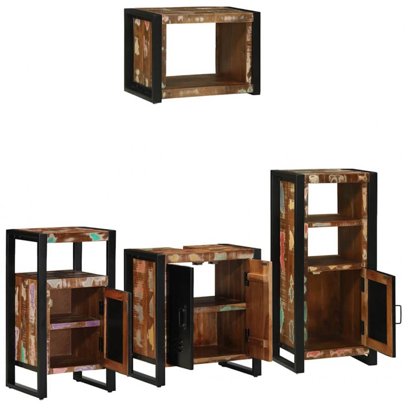 Zestaw mebli łazienkowych 4 pcs Lite Drewno Recyklingowe