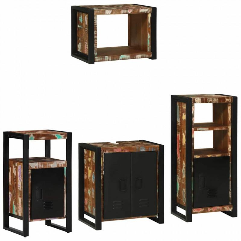 Zestaw mebli łazienkowych 4 pcs Lite Drewno Recyklingowe