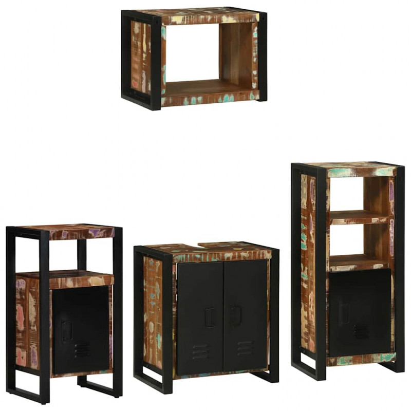 Zestaw mebli łazienkowych 4 pcs Lite Drewno Recyklingowe