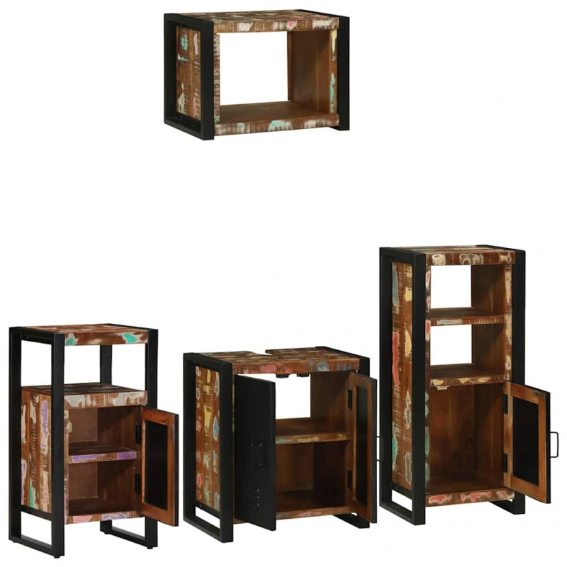 Zestaw mebli łazienkowych 4 pcs Lite Drewno Recyklingowe