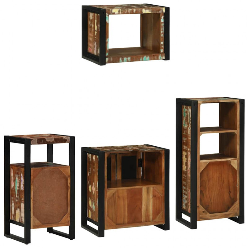 Zestaw mebli łazienkowych 4 pcs Lite Drewno Recyklingowe