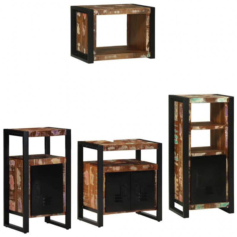 Zestaw mebli łazienkowych 4 pcs Lite Drewno Recyklingowe