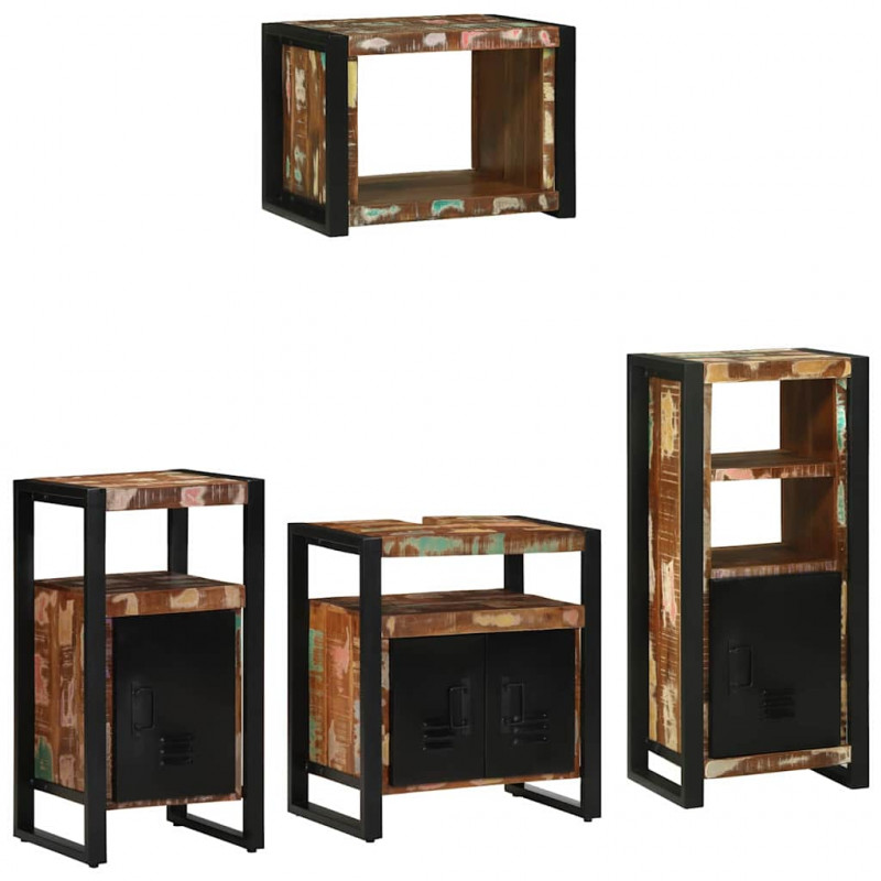 Zestaw mebli łazienkowych 4 pcs Lite Drewno Recyklingowe