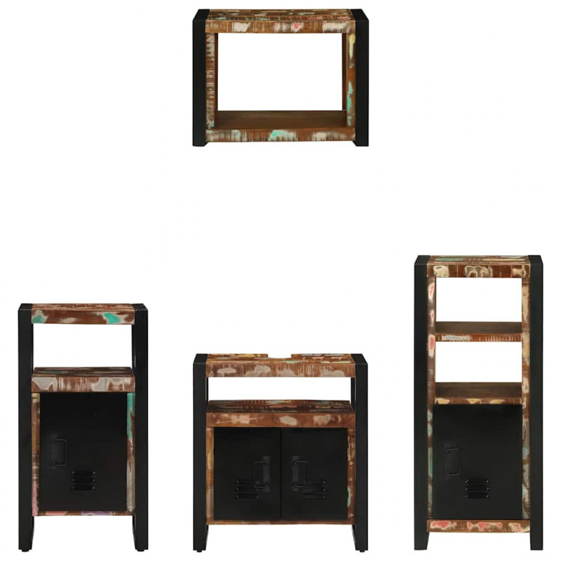 Zestaw mebli łazienkowych 4 pcs Lite Drewno Recyklingowe