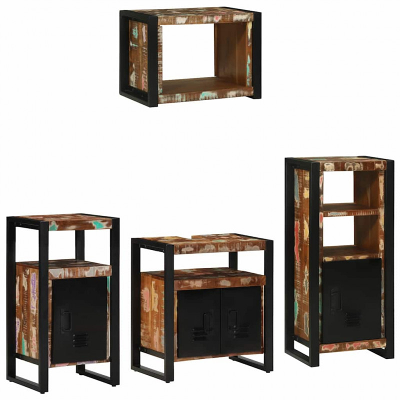 Zestaw mebli łazienkowych 4 pcs Lite Drewno Recyklingowe