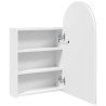 Szafka łazienkowa z lustrem i LED, łukowa, biała, 42x13x70 cm