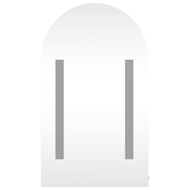 Szafka łazienkowa z lustrem i LED, łukowa, biała, 42x13x70 cm