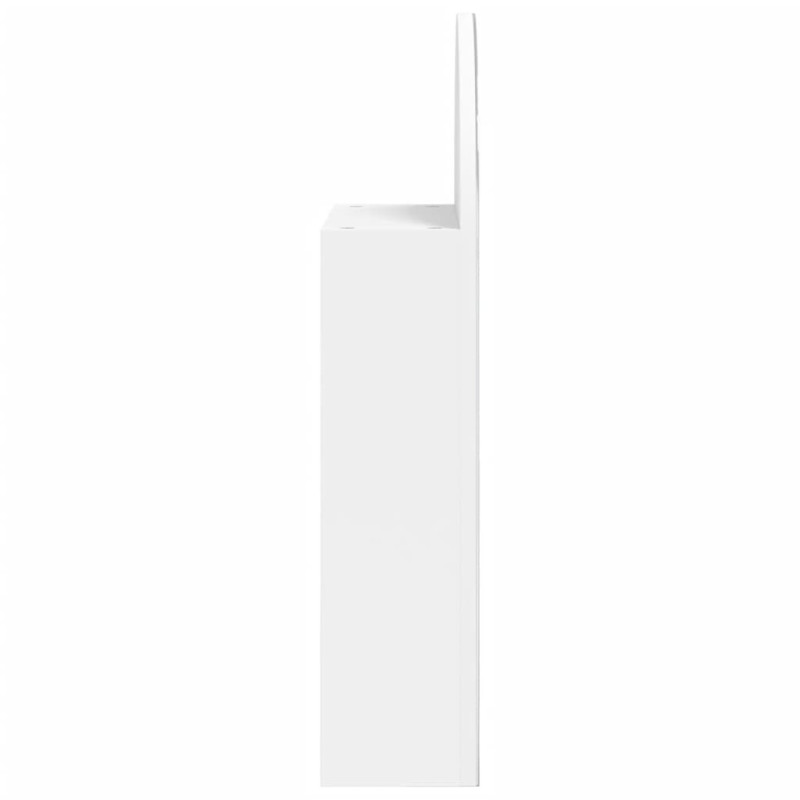 Szafka łazienkowa z lustrem i LED, łukowa, biała, 42x13x70 cm