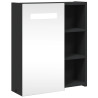 Szafka łazienkowa z lustrem i LED, czarna, 45x13x52 cm