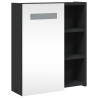Szafka łazienkowa z lustrem i LED, czarna, 45x13x52 cm