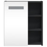 Szafka łazienkowa z lustrem i LED, czarna, 45x13x52 cm
