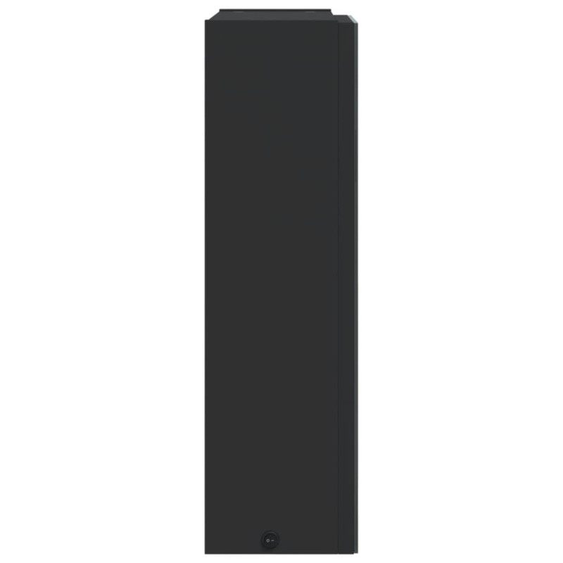 Szafka łazienkowa z lustrem i LED, czarna, 45x13x52 cm