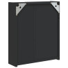 Szafka łazienkowa z lustrem i LED, czarna, 45x13x52 cm
