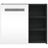 Szafka łazienkowa z lustrem i LED, czarna, 60x13x52 cm