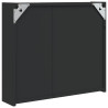 Szafka łazienkowa z lustrem i LED, czarna, 60x13x52 cm