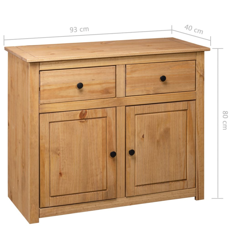 Szafka, 93x40x80 cm, lite drewno sosnowe, seria Panama