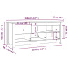 Szafka na buty, 110x38x45,5 cm, lite drewno sosnowe
