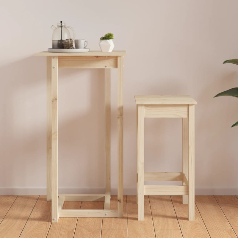 Stolik barowy, 60x60x110 cm, lite drewno sosnowe