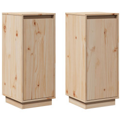 Szafki, 2 szt., 31,5 x 34 x 75 cm, lite drewno sosnowe