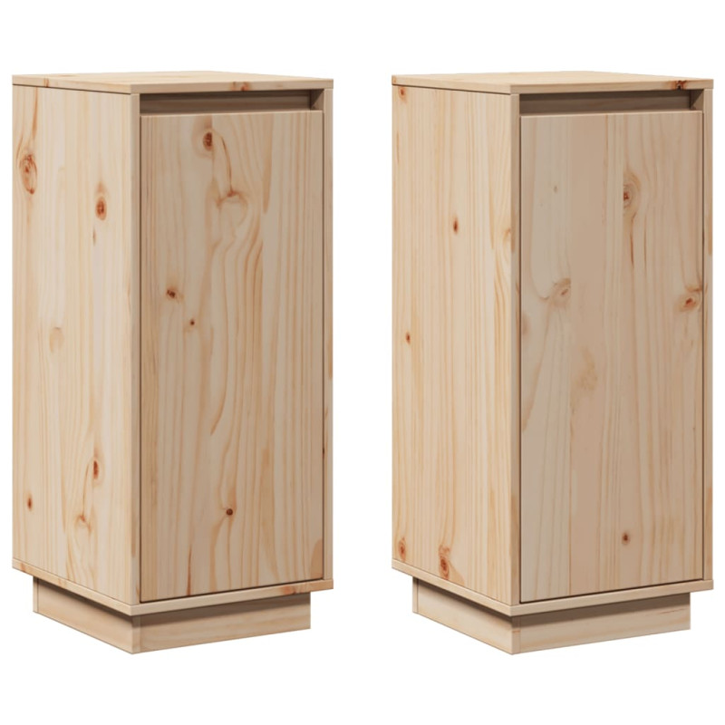 Szafki, 2 szt., 31,5 x 34 x 75 cm, lite drewno sosnowe