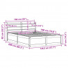 Rama łóżka z wezgłowiem, biała, 140x190 cm, drewno sosnowe