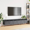 Szafka RTV, czarna, 202x39x43,5 cm, stal walcowana na zimno