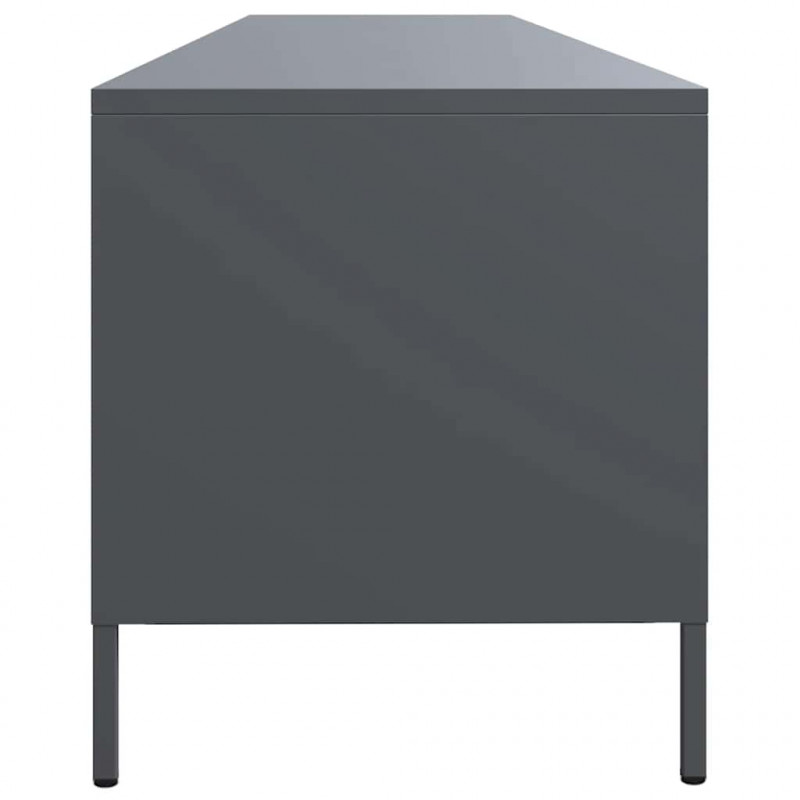 Szafka RTV, czarna, 202x39x43,5 cm, stal walcowana na zimno