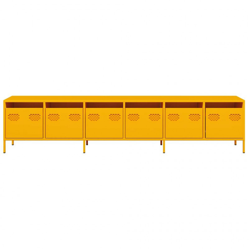 Szafka RTV, żółta, 202x39x43,5 cm, stal walcowana na zimno