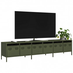 Szafka RTV, oliwkowa, 202x39x43,5 cm, stal walcowana na zimno