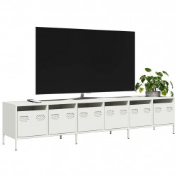 Szafka RTV, biała, 202x39x43,5 cm, stal walcowana na zimno