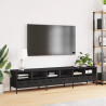 Szafka RTV, czarna, 202x39x43,5 cm, stal walcowana na zimno