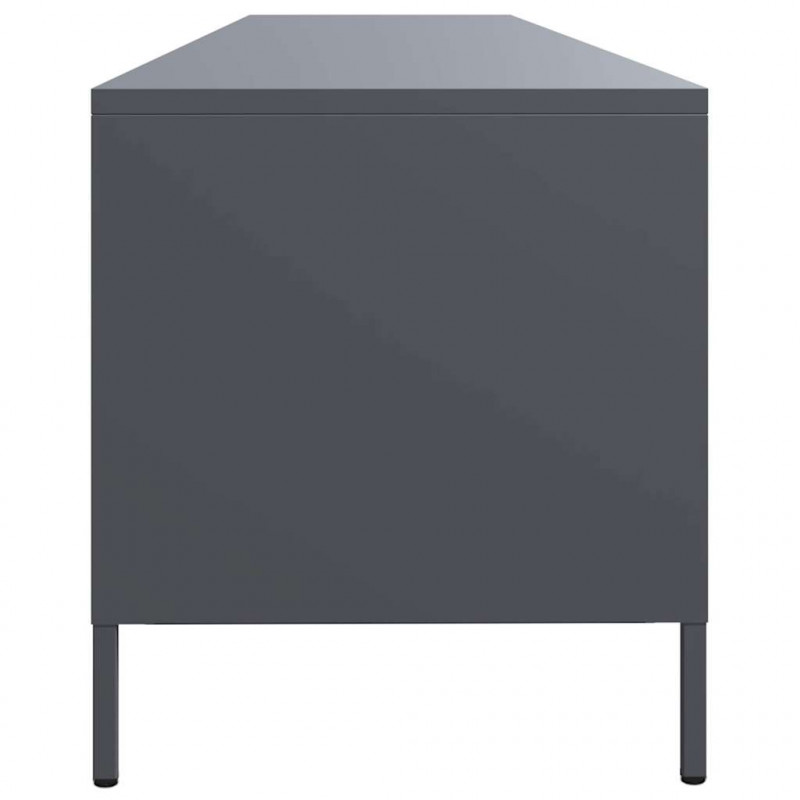 Szafka RTV, czarna, 202x39x43,5 cm, stal walcowana na zimno