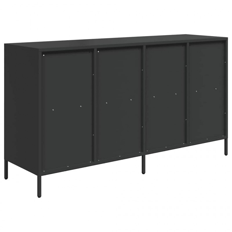 Szafka, czarna, 135x39x73,5 cm, stal walcowana na zimno