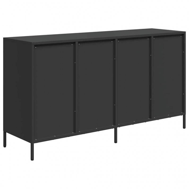 Szafka, czarna, 135x39x73,5 cm, stal walcowana na zimno