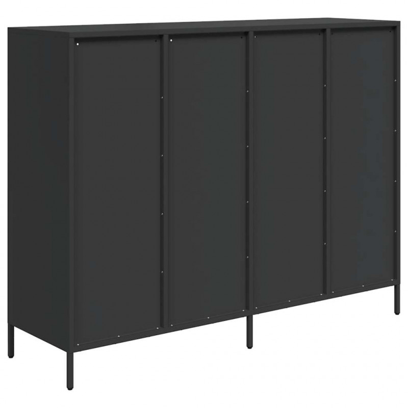 Szafka, czarna, 135x39x103,5 cm, stal walcowana na zimno