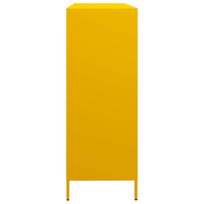 Szafka, musztardowa, 135x39x103,5 cm, stal walcowana na zimno
