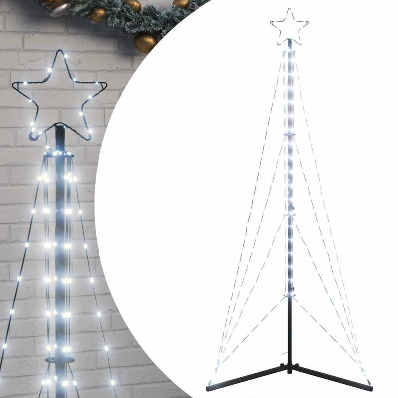 Choinka LED 363 diody LED Zimna biel 182 cm