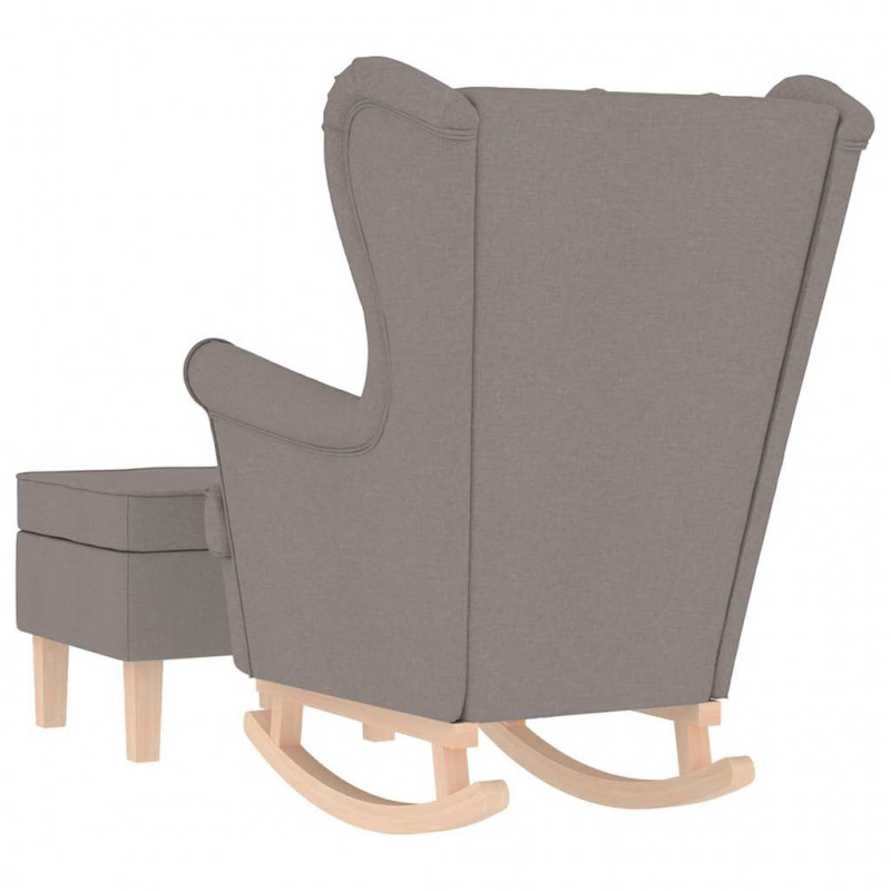 Fotel bujany z podnóżkiem, kolor taupe, obity tkaniną