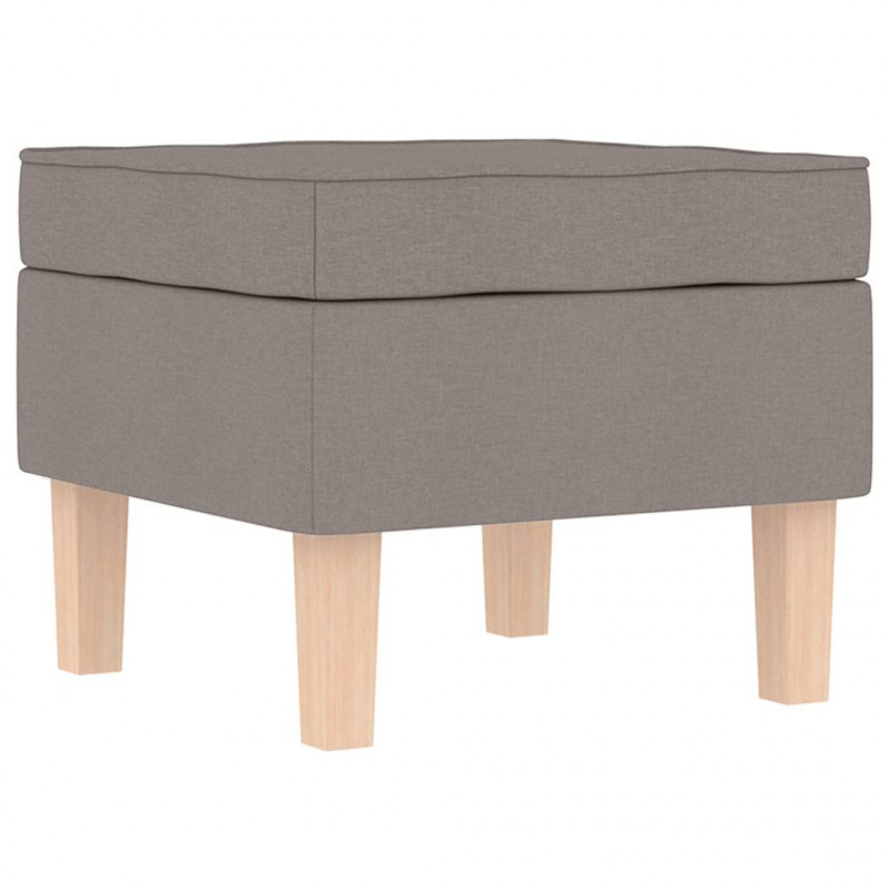 Fotel bujany z podnóżkiem, kolor taupe, obity tkaniną