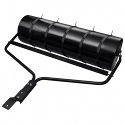 Walec do trawnika do ciągnięcia z aeratorem, czarny, 63 L, żelazo