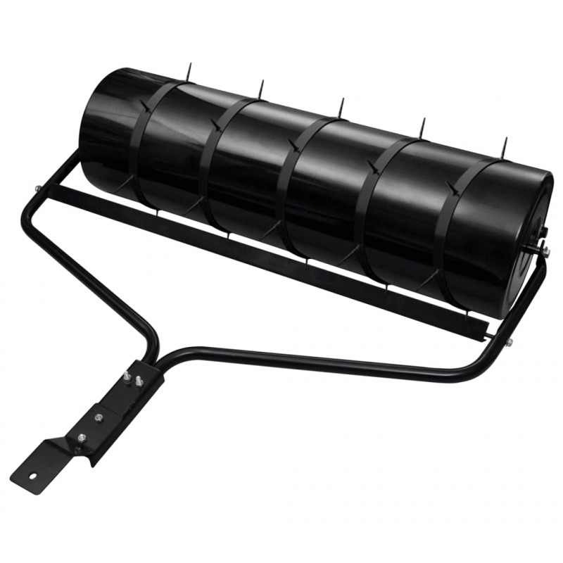 Walec do trawnika do ciągnięcia z aeratorem, czarny, 63 L, żelazo