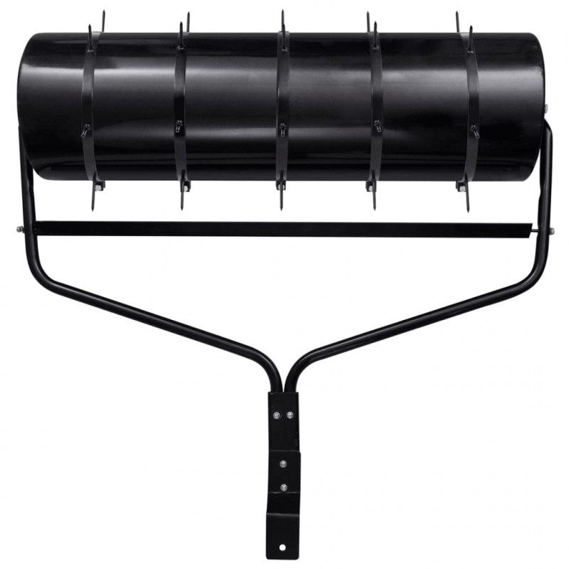Walec do trawnika do ciągnięcia z aeratorem, czarny, 63 L, żelazo