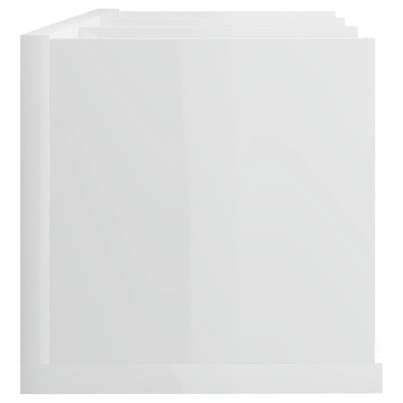 Półka na płyty CD, biała, wysoki połysk, 75x18x18 cm