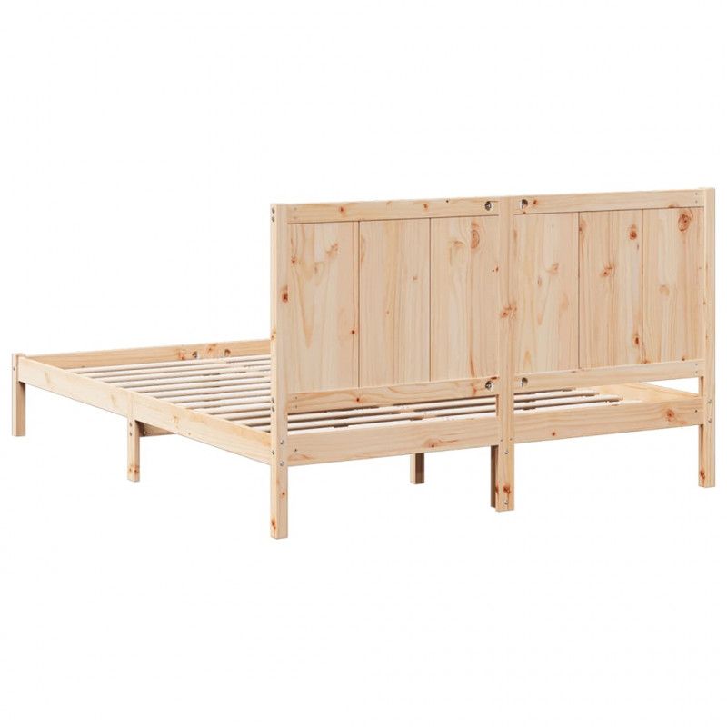 Dłuższe łóżko bez materaca, 140x210 cm, lite drewno
