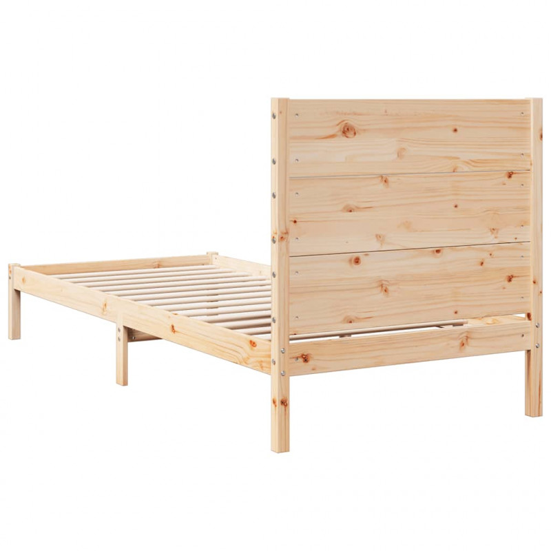 Dłuższe łóżko bez materaca, 90x210 cm, lite drewno