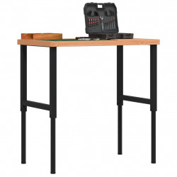Stolik roboczy, 100x60x(73-99,5) cm, prostokątny, drewno bukowe