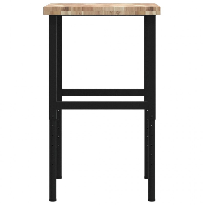 Stolik roboczy, 80x60x(73-99,5)cm, prostokątny, drewno akacjowe