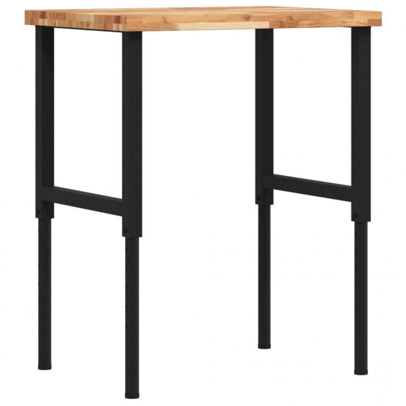 Stolik roboczy, 80x60x(73-99,5)cm, prostokątny, drewno akacjowe